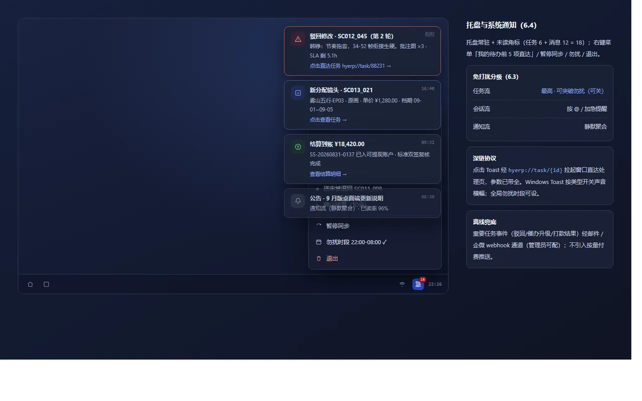 桌面托盘与通知